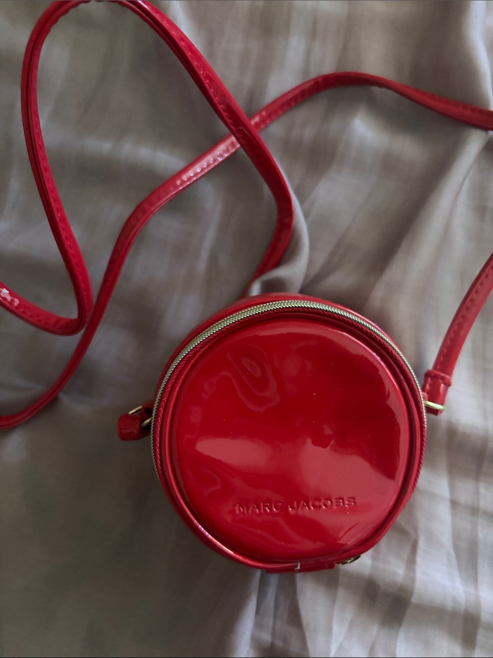 Marc Jacobs Red Patent Round Crossbody Pouch